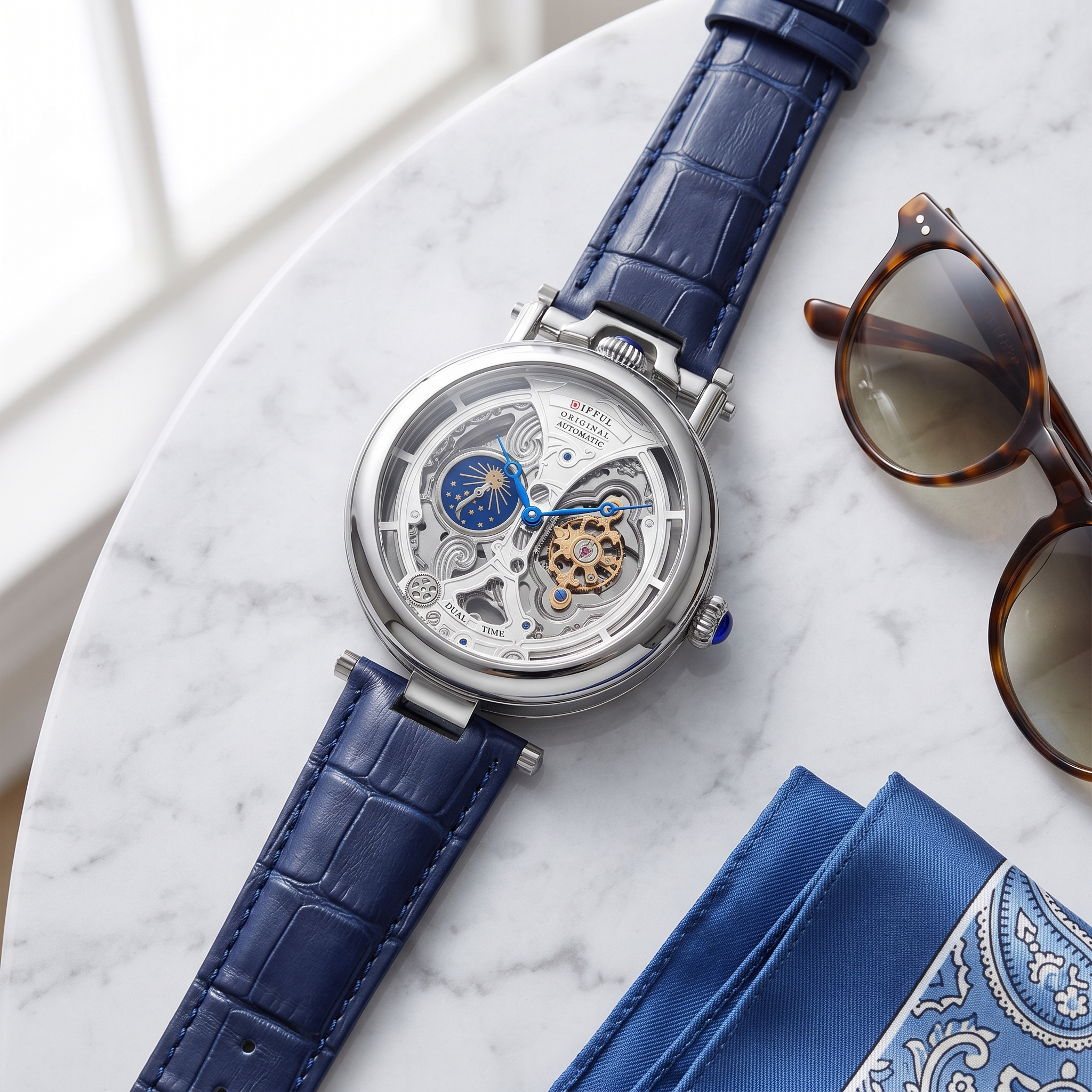 DIFFUL skeleton automatic marble flatlay