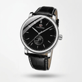 FORSINING FSG8214 minimalist automatic black dial black leather