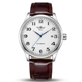 WINNER WRG8023 classic automatic white dial brown leather