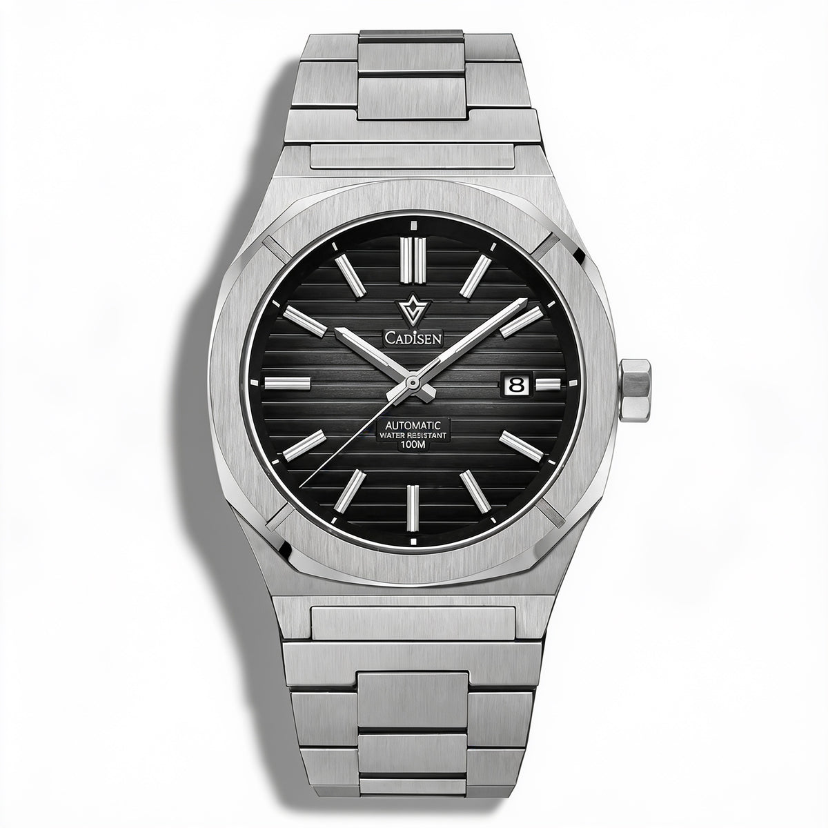 CADISEN C8200 integrated-bracelet automatic watch studio hero on white background