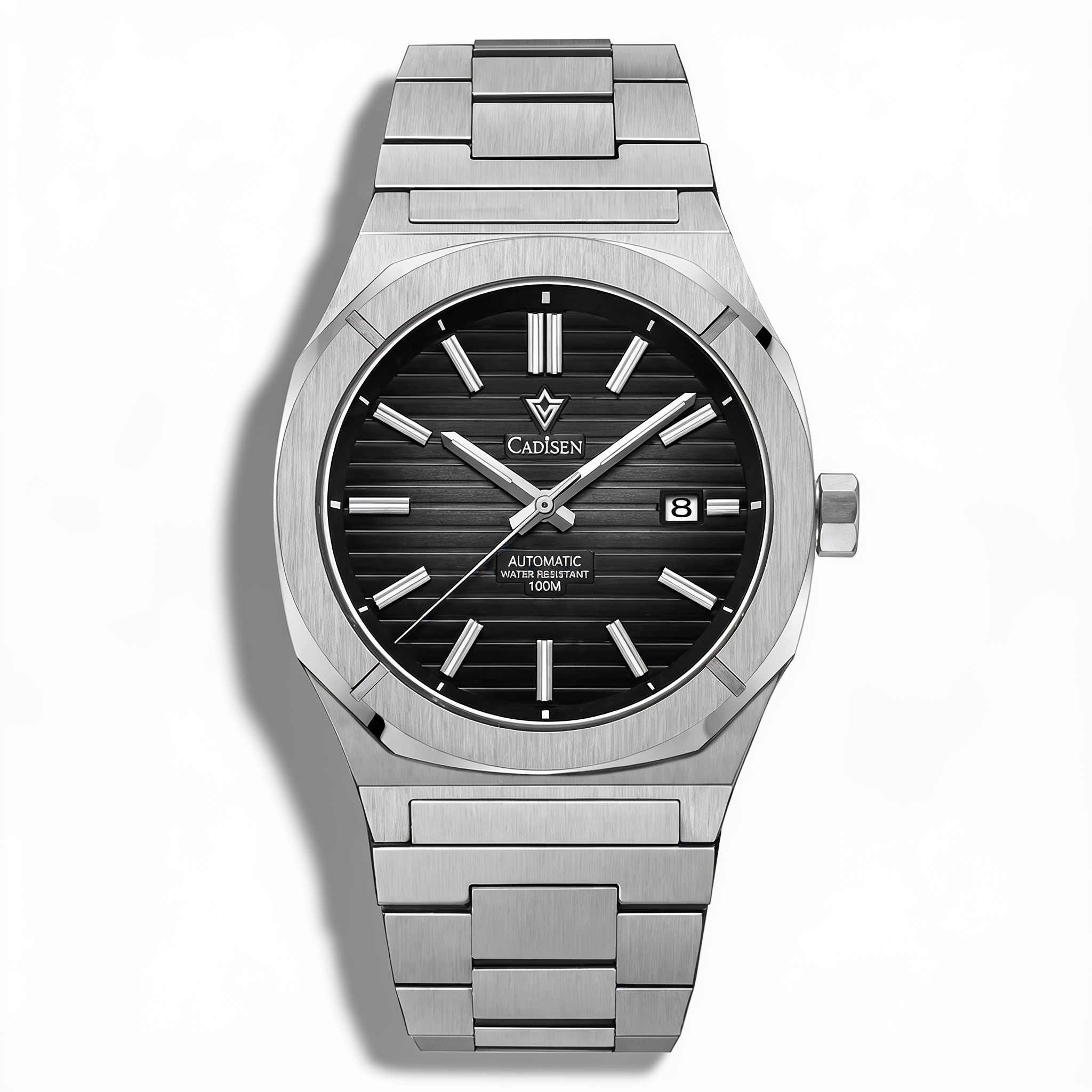 CADISEN C8200 integrated-bracelet automatic watch studio hero on white background