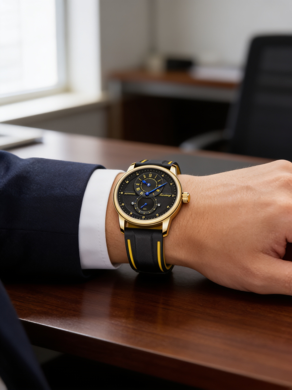 FORSINING 43mm automatic sport watch in a business setting