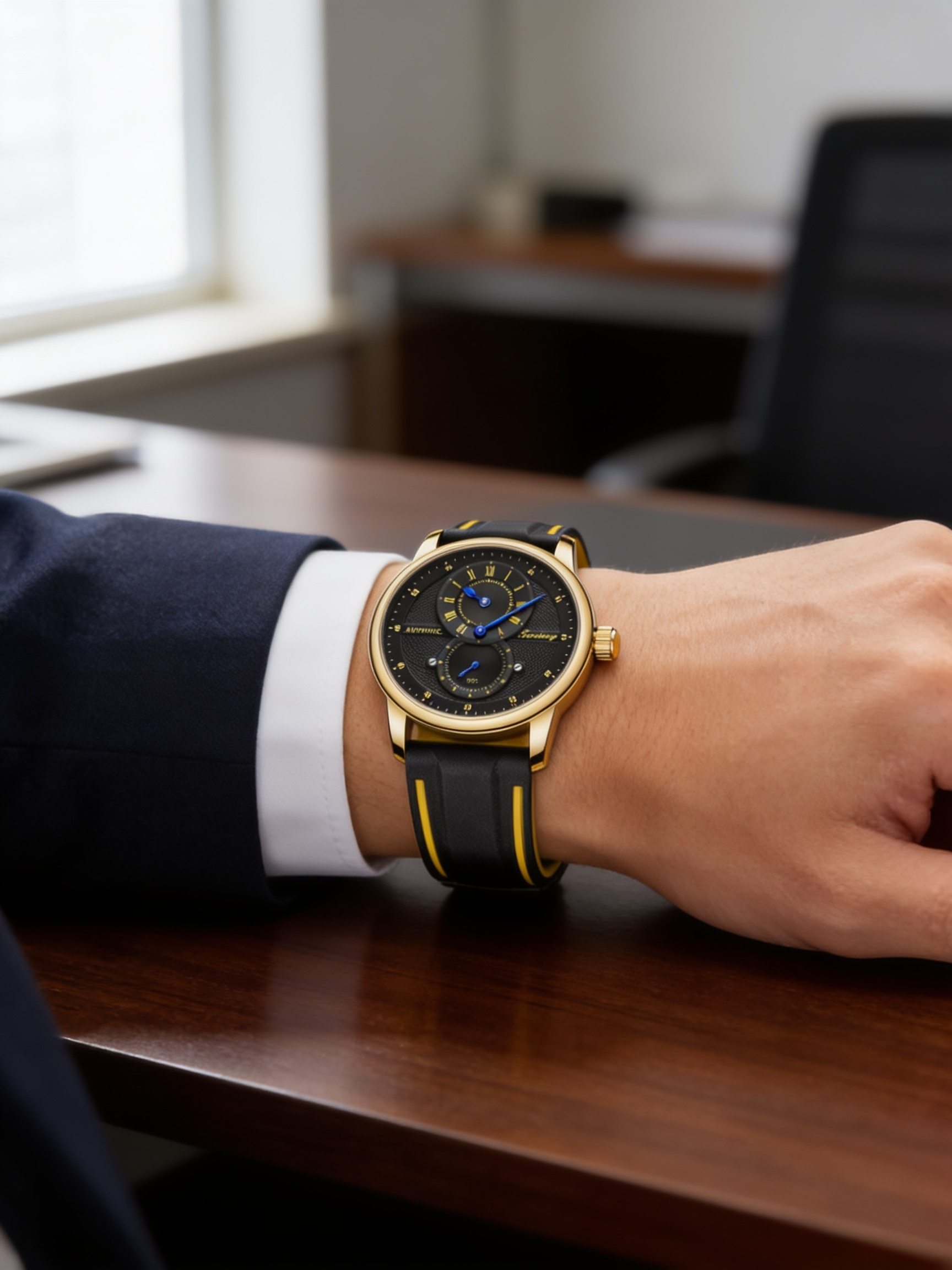 FORSINING 43mm automatic sport watch in a business setting