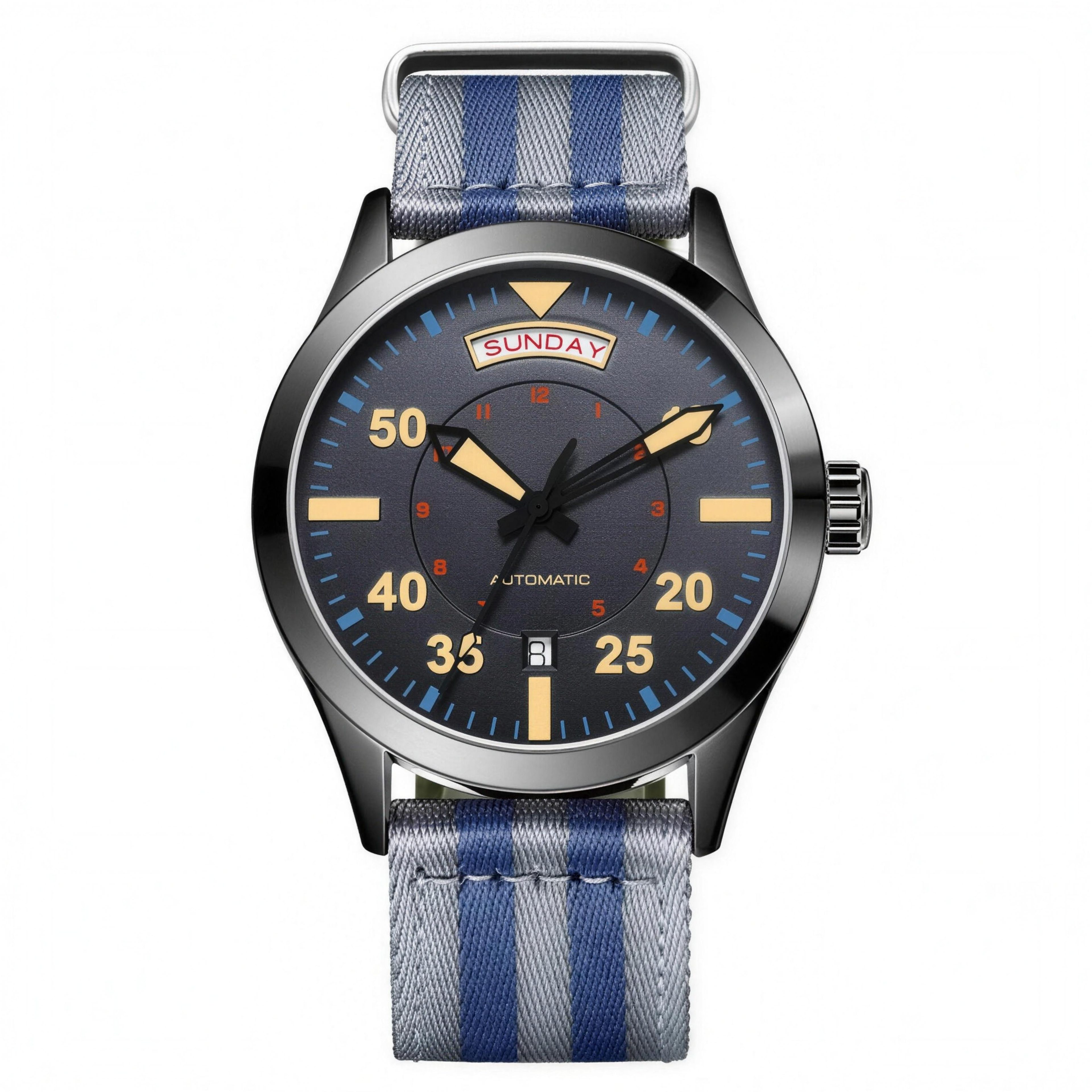 OCHSTIN 62028 blue dial automatic field watch with blue nylon strap
