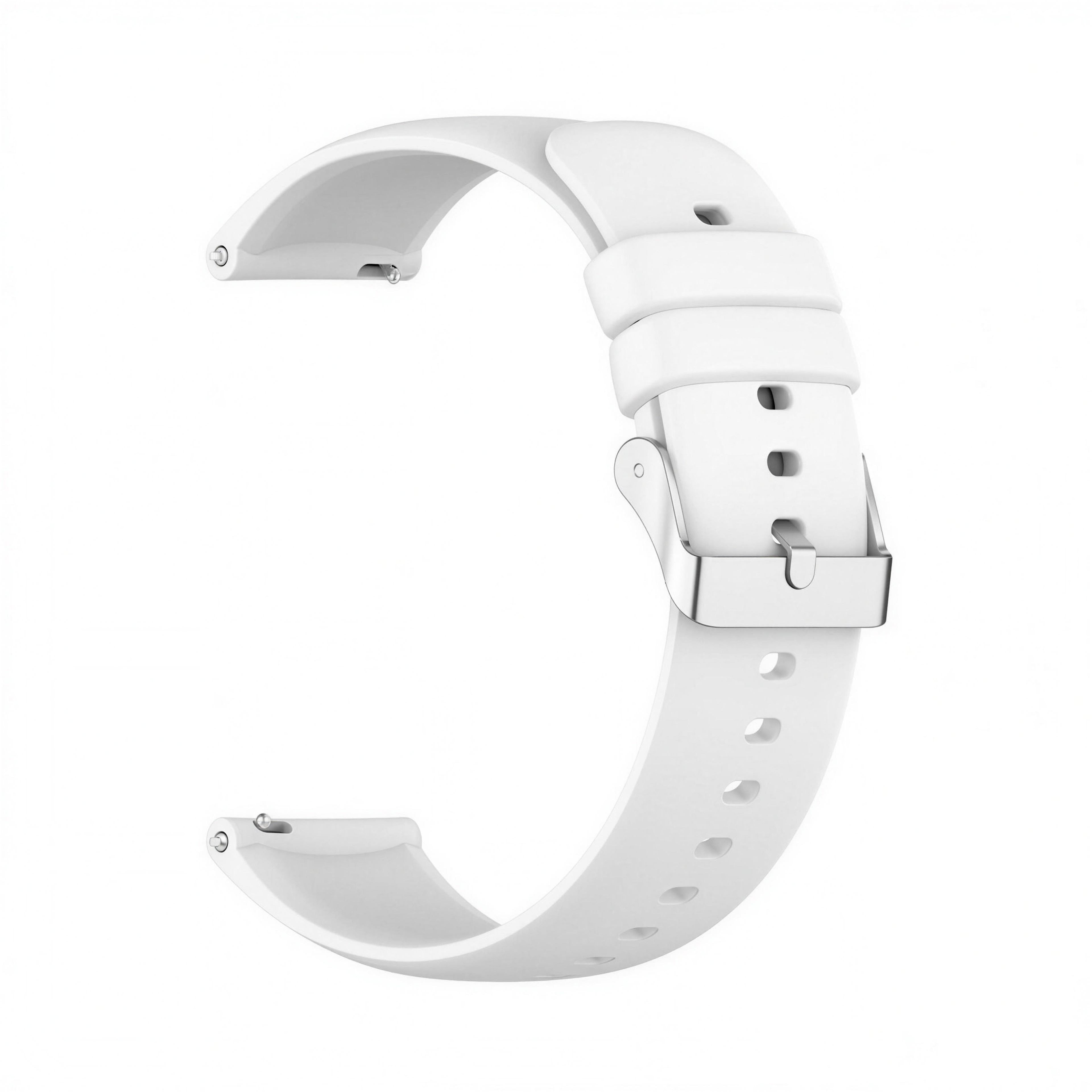 Solid silicone quick-release watch strap in White