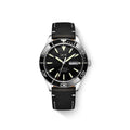 Carnival I&W IW.533G automatic watch, black dial, day-date, black leather strap