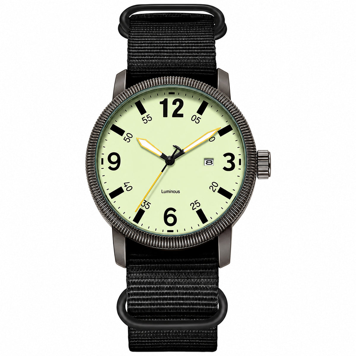 KASTAR Arabic-numeral field watch with green dial and black nylon strap