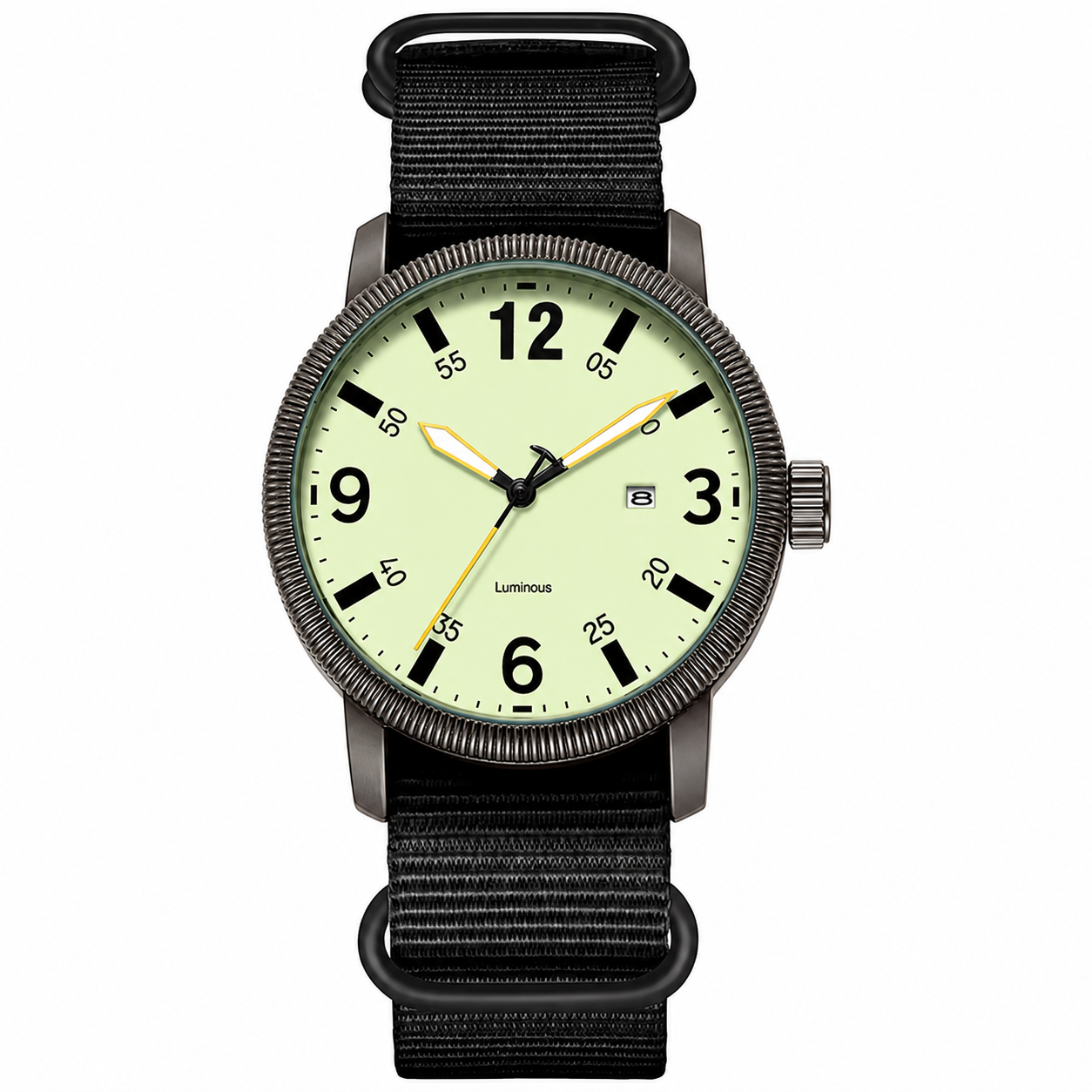 KASTAR Arabic-numeral field watch with green dial and black nylon strap