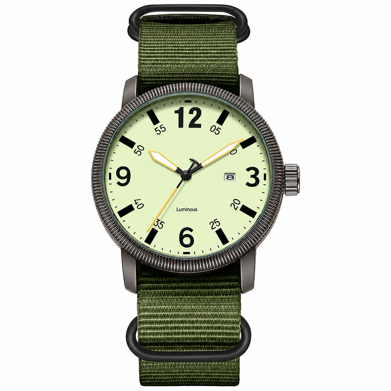 KASTAR Arabic-numeral field watch with green dial and green nylon strap