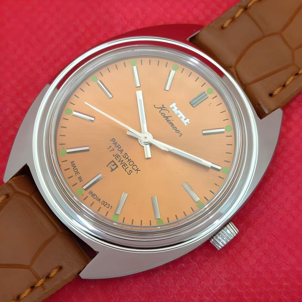 Vintage HMT Kohinoor full watch with tan strap