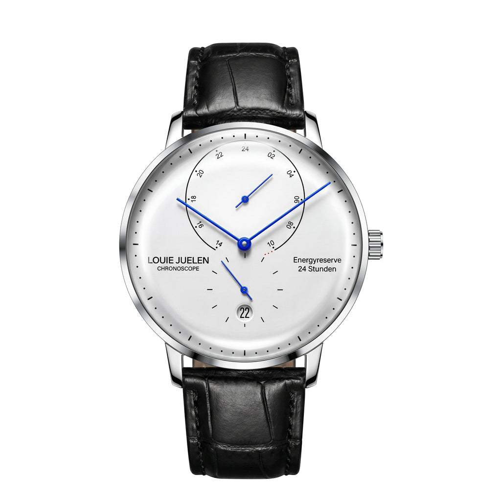 LOUIE JUELEN black leather watch