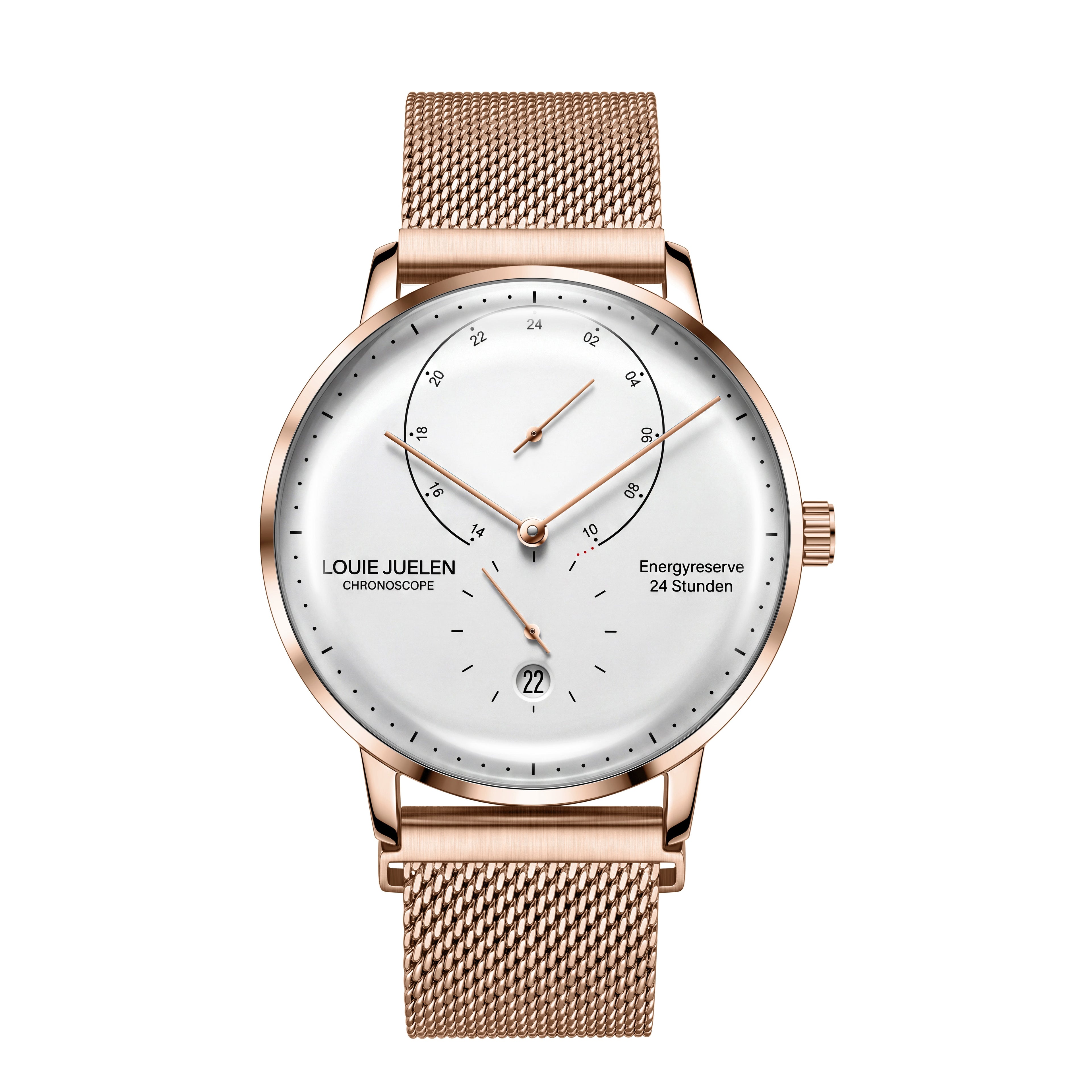 LOUIE JUELEN rose mesh watch