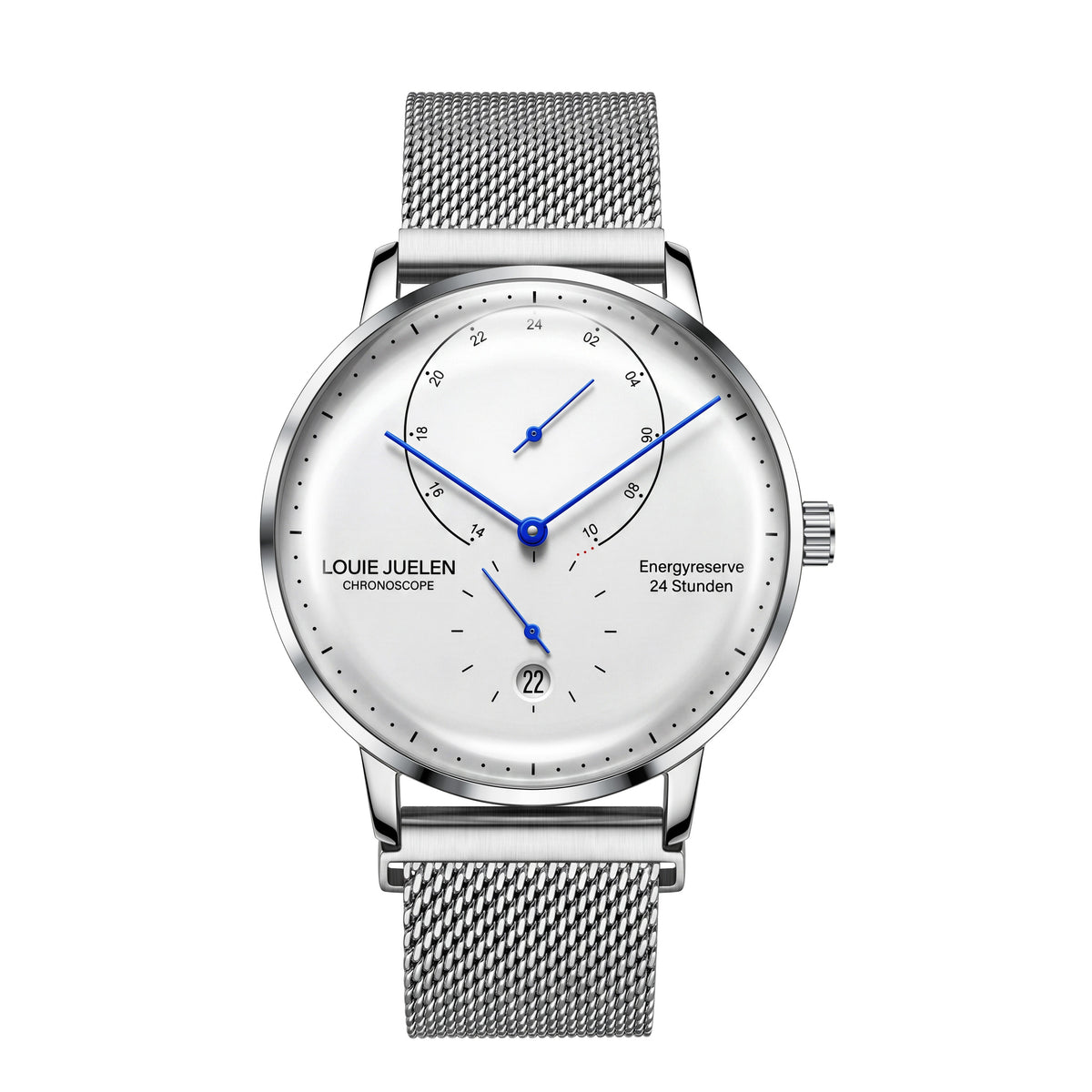 LOUIE JUELEN silver mesh watch