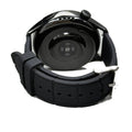 1GW Black leather-texture silicone watch strap on a clean white background