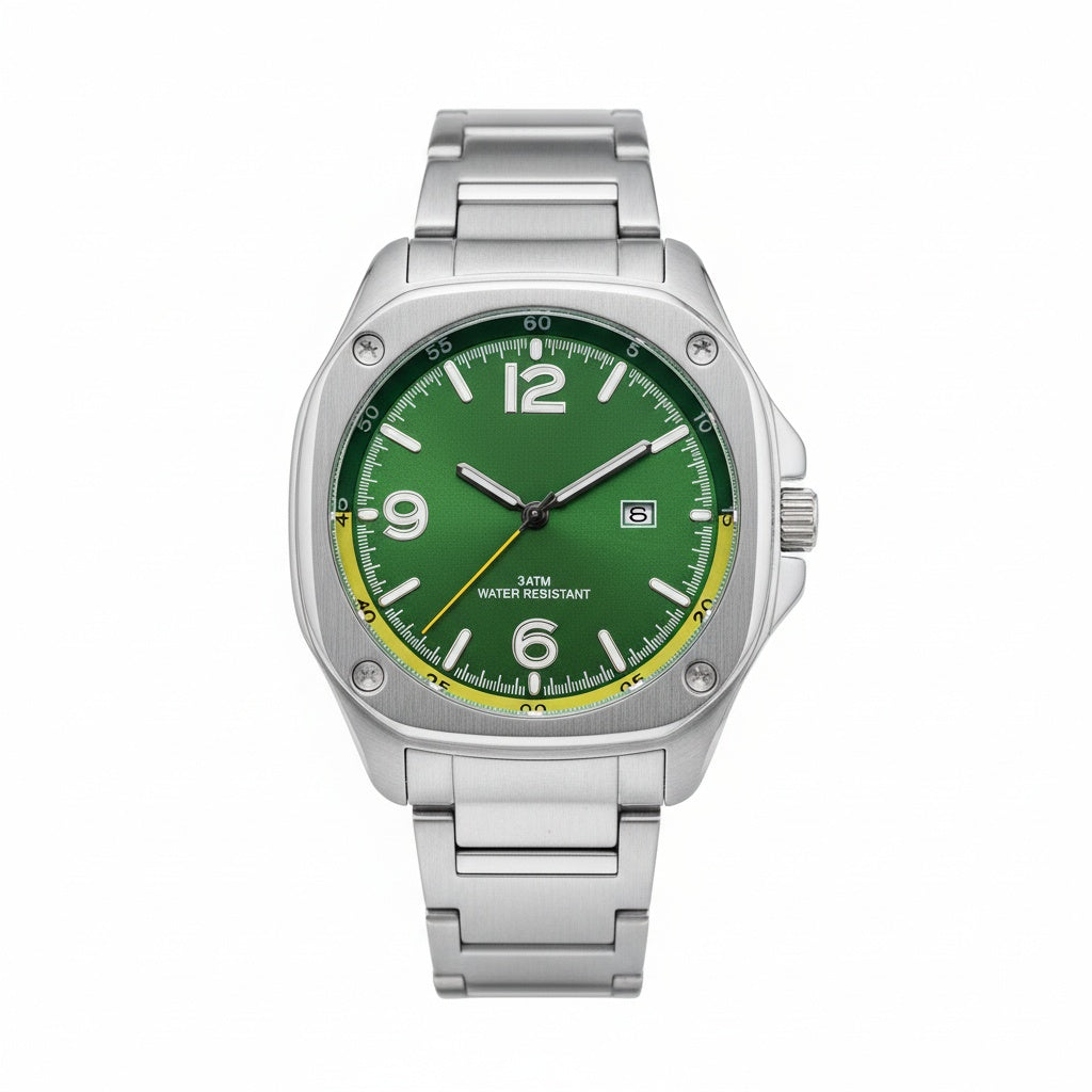 CILOA Round Calendar Quartz Watch, studio view