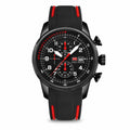 MINI FOCUS black and red quartz chronograph sport watch, 41.5mm