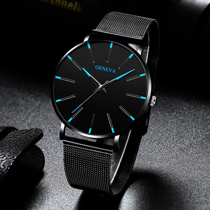 Minimalist mesh quartz watch supplier gallery image 1