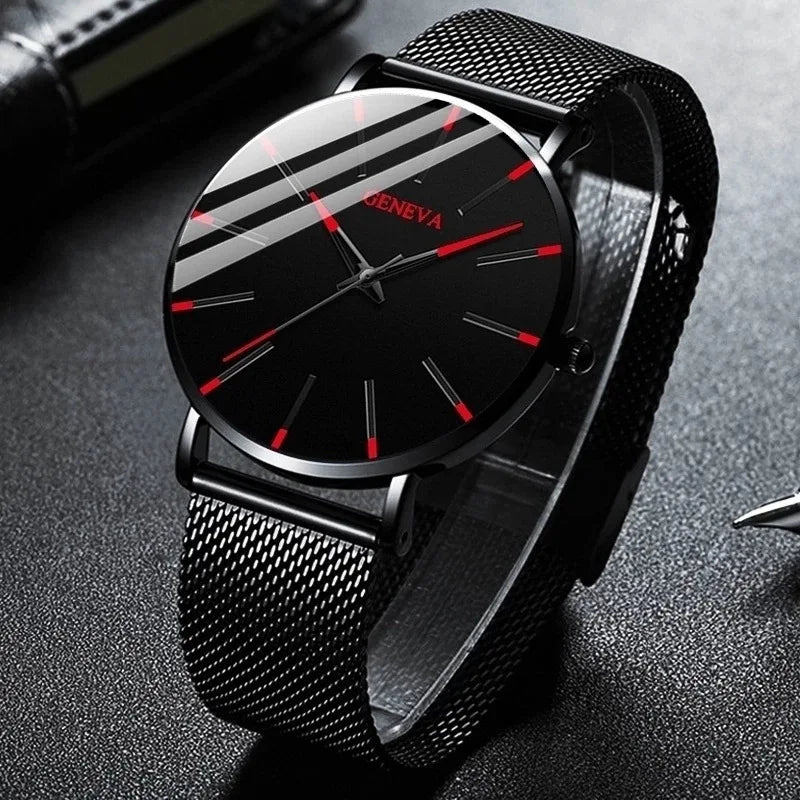 Minimalist mesh quartz watch supplier gallery image 3