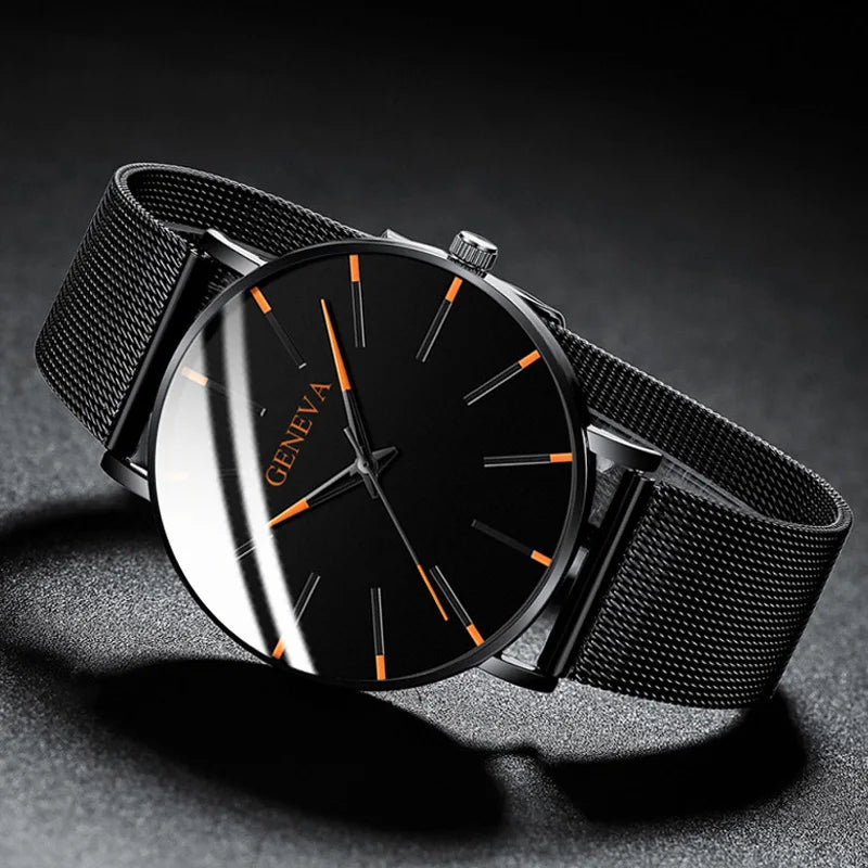 Minimalist mesh quartz watch supplier gallery image 4