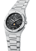 NEMUNAS Perkunas black and silver watch front