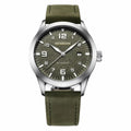 OCHSTIN military green automatic watch, 43.5mm, green leather strap