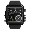OLEVS 1101 square analog-digital watch in black