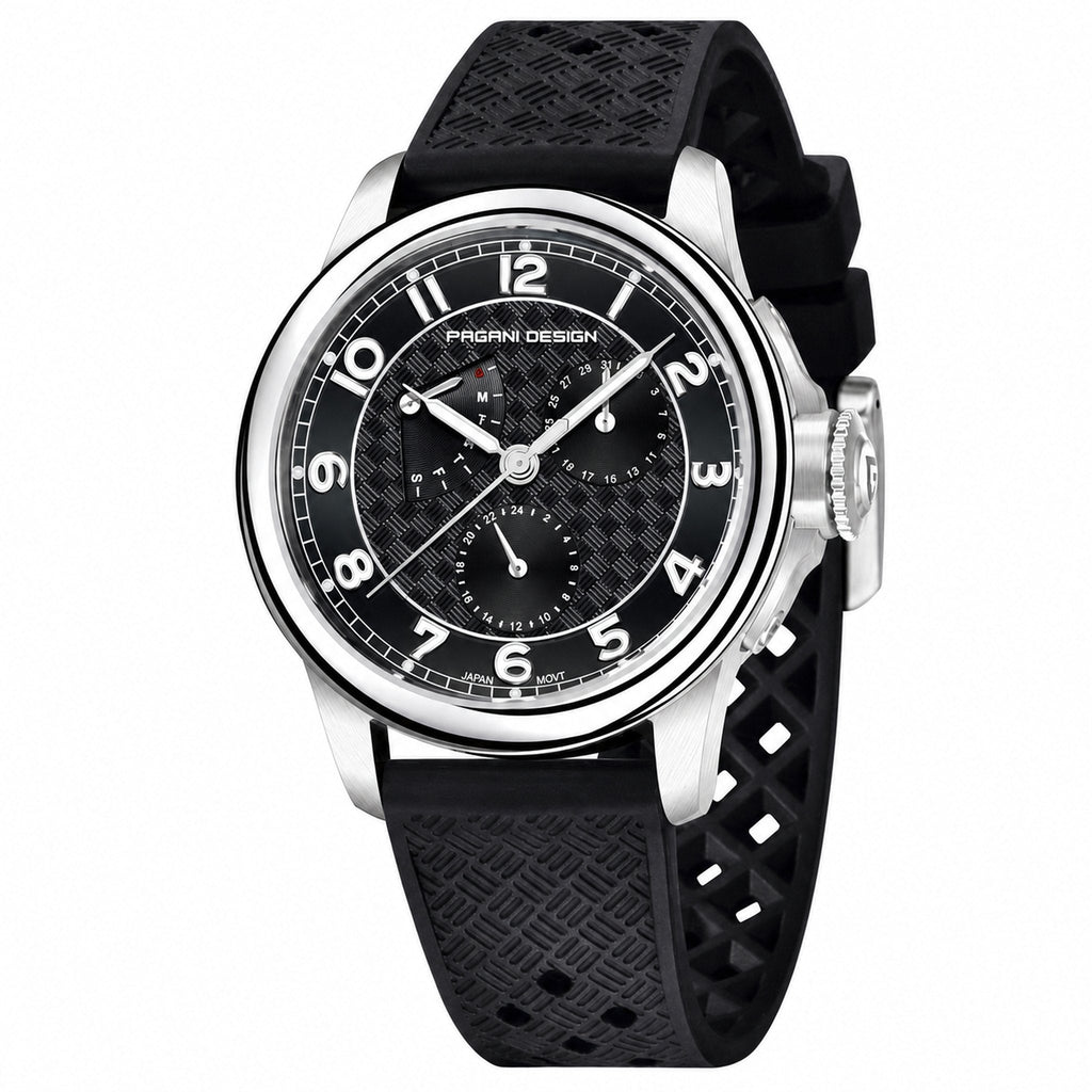 PAGANI DESIGN 1780 Black quartz watch with black strap