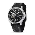 PAGANI DESIGN PD1736 black open-heart automatic watch with black nylon strap