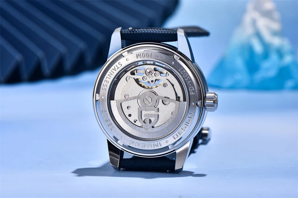 Pagani Design YS021 exhibition caseback and automatic movement