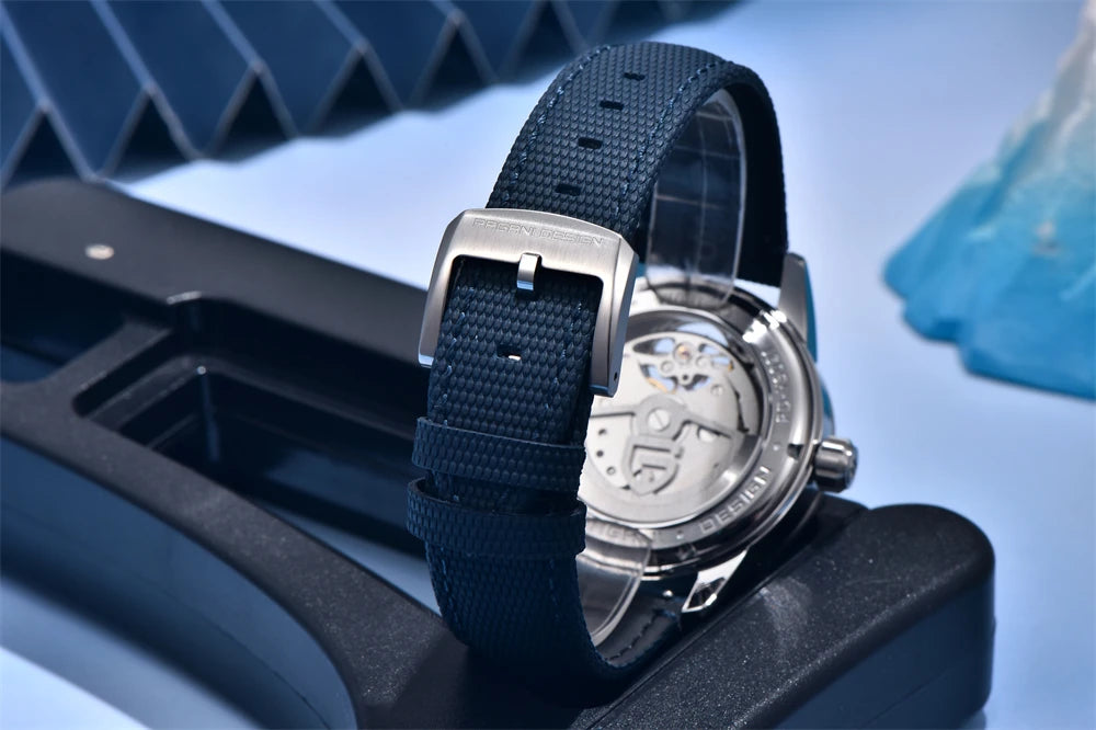 Pagani Design YS021 blue strap and buckle detail