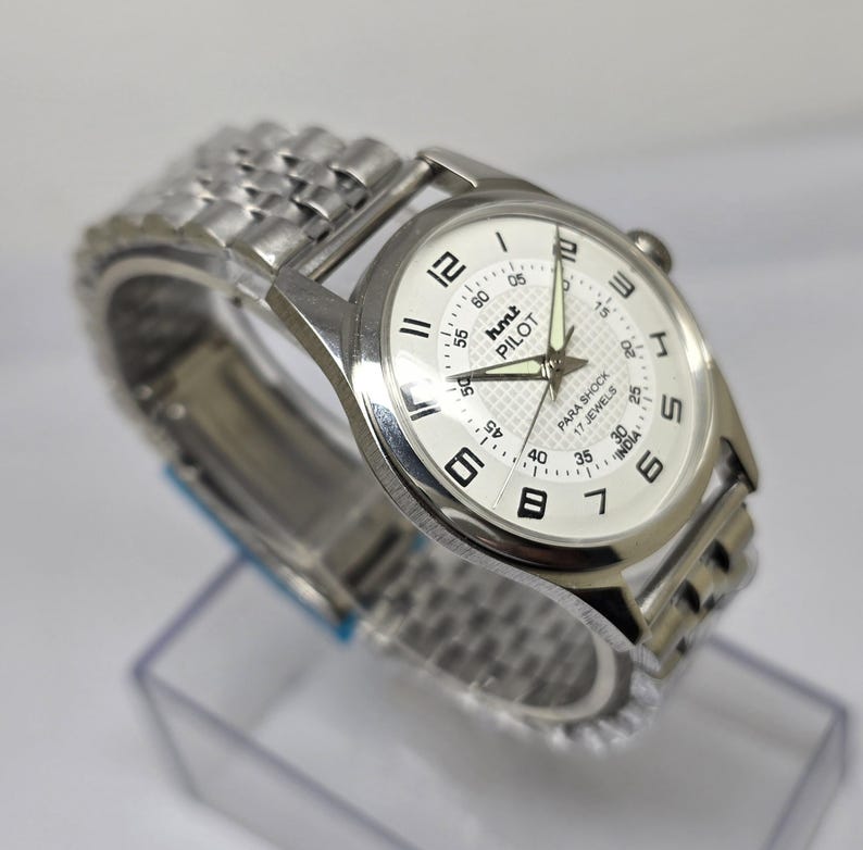 Vintage HMT Pilot full watch with steel bracelet