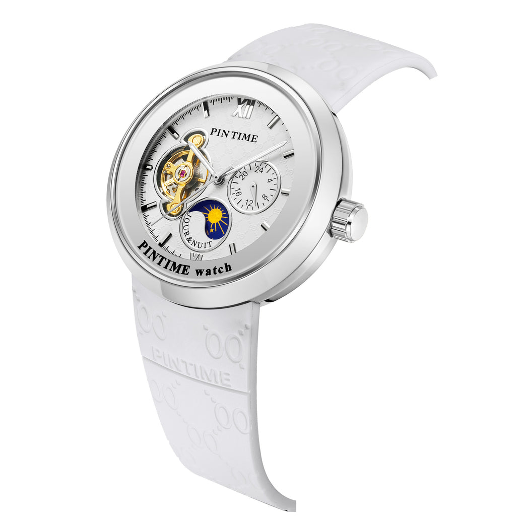 PINTIME PT2980 automatic open-heart watch in White