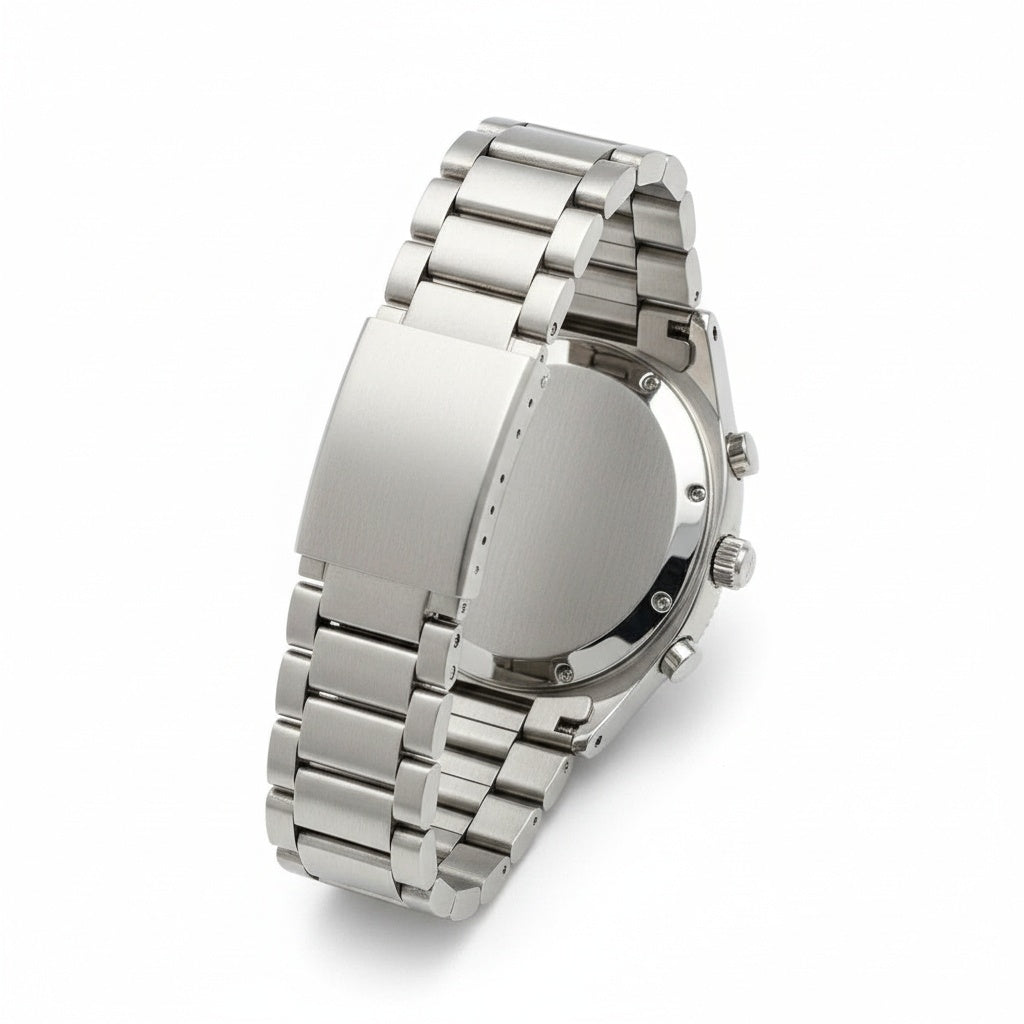 CILOA Square Blue High-Quality Quartz Watch, case back view