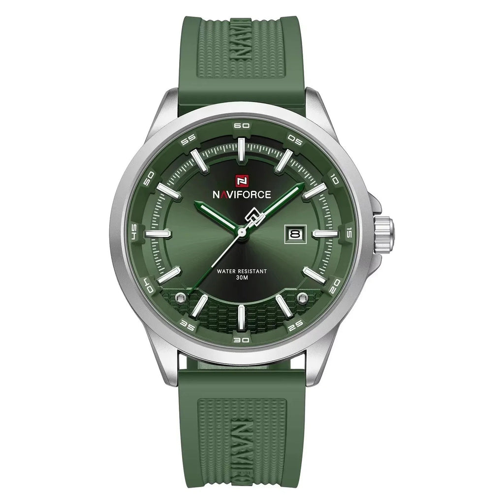 NAVIFORCE Sport Calendar 46mm green dial silver case