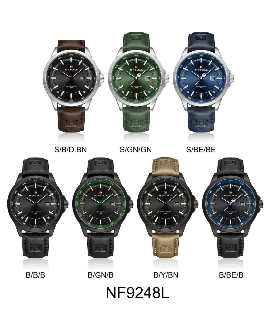 NAVIFORCE Sport Calendar 46mm leather strap colour range