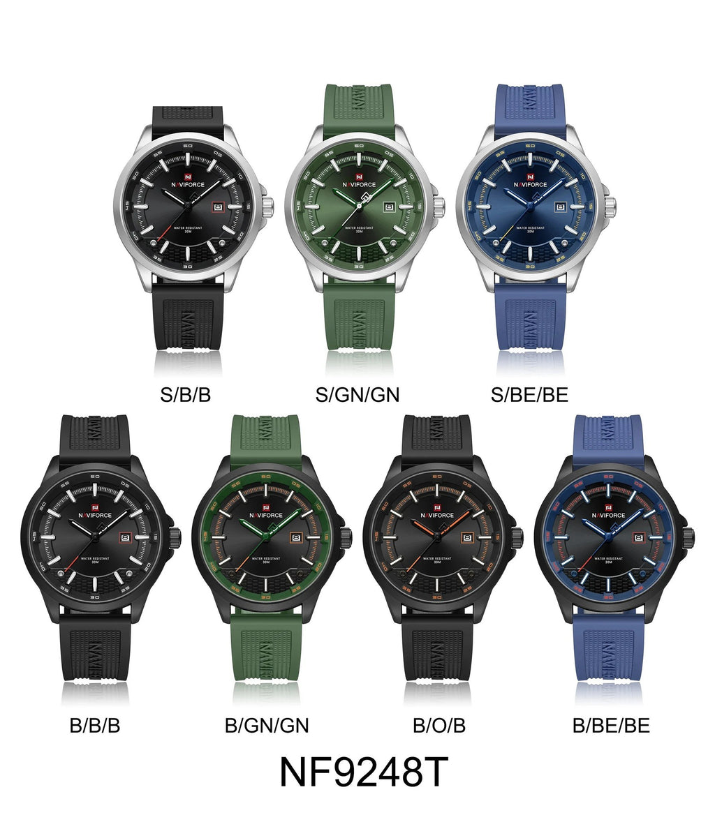 NAVIFORCE Sport Calendar 46mm silicone strap colour range