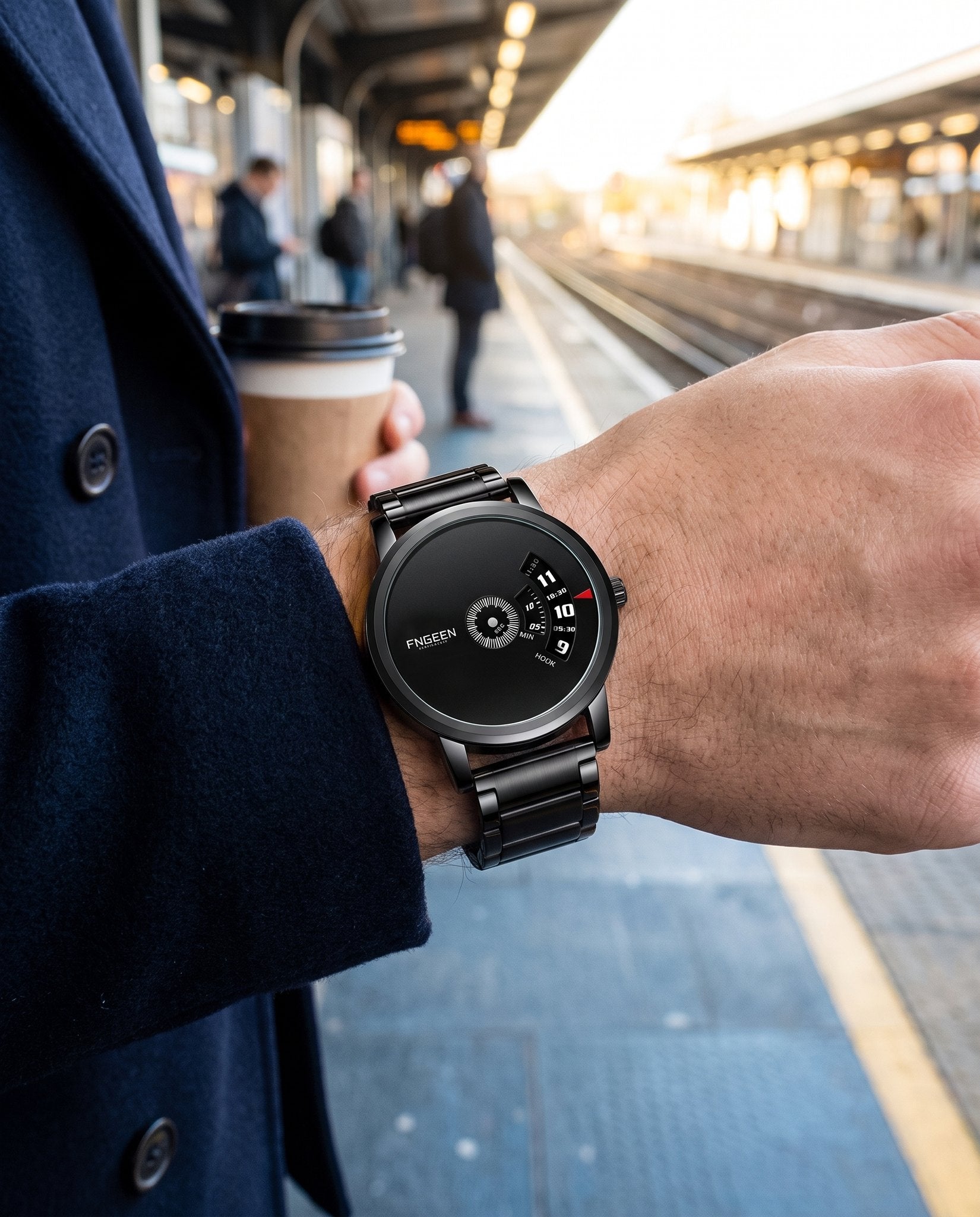 AWC Turntable Quartz train platform wrist shot