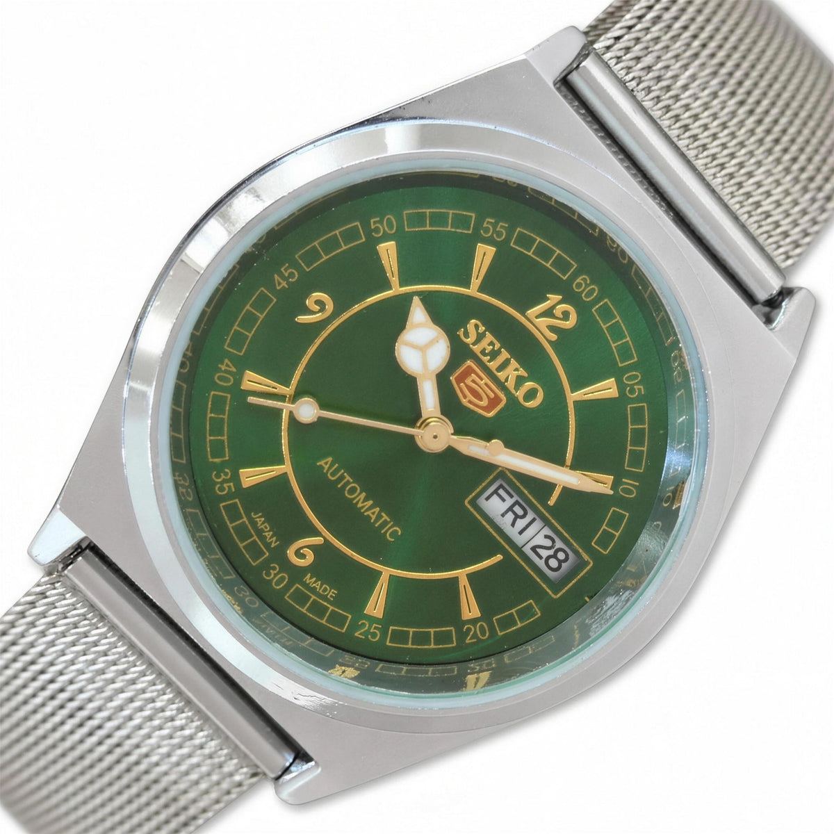 Vintage Seiko 5 automatic 6309A, green dial, refurbished
