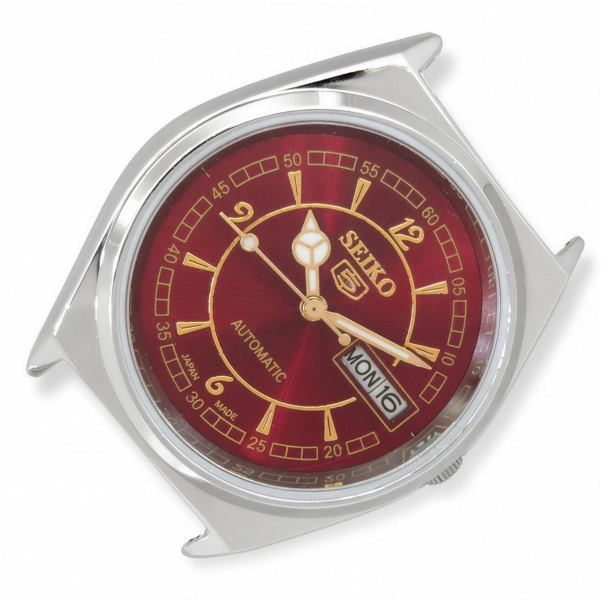 Vintage Seiko 5 automatic 6309A, red dial, refurbished