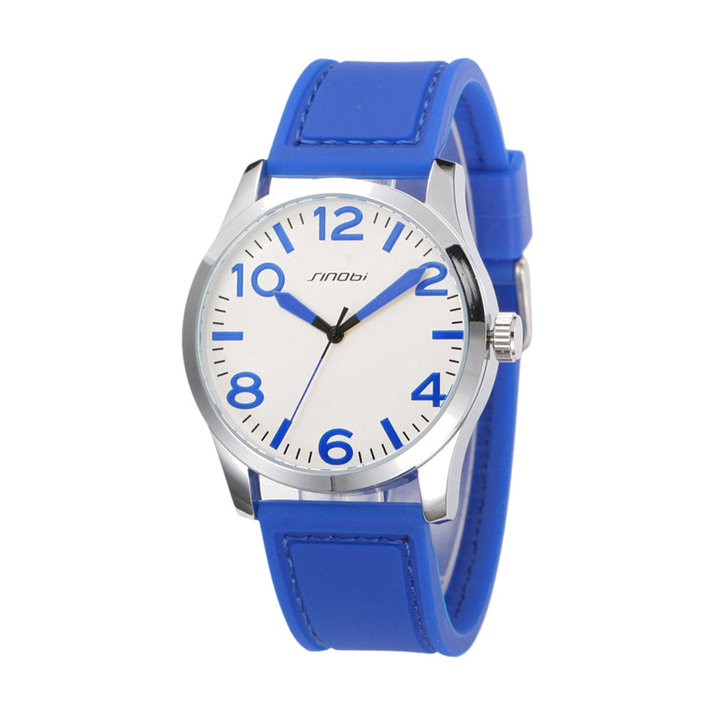 SINOBI 11S9553 Blue quartz watch on white background