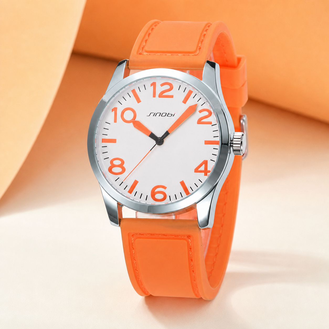 SINOBI 11S9553 G05 Orange quartz watch in orange studio setting
