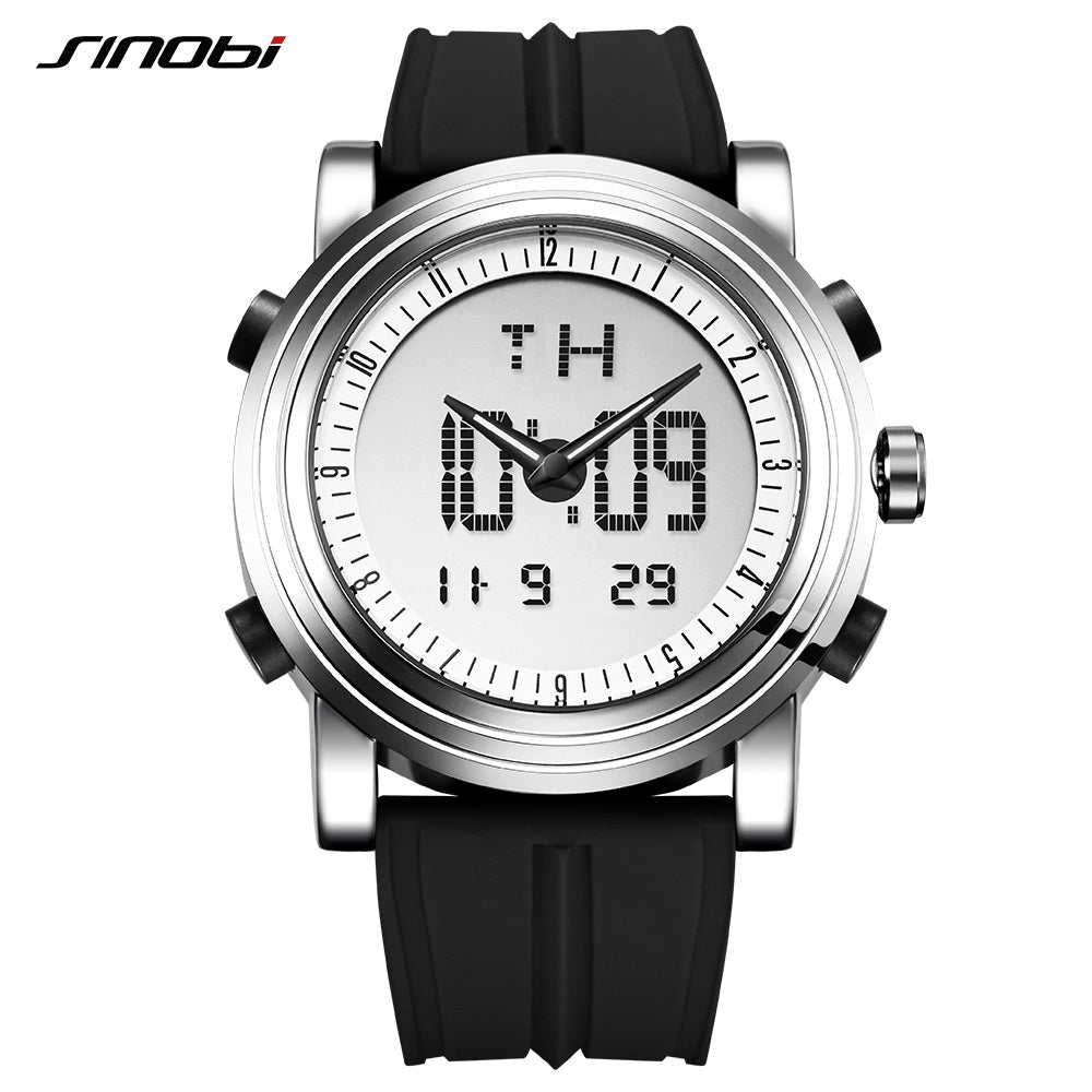 SINOBI Analog-Digital Quartz Sports Watch, 47mm Dual Display
