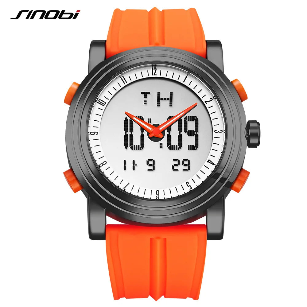 SINOBI Analog-Digital Quartz Sports Watch, 47mm Dual Display
