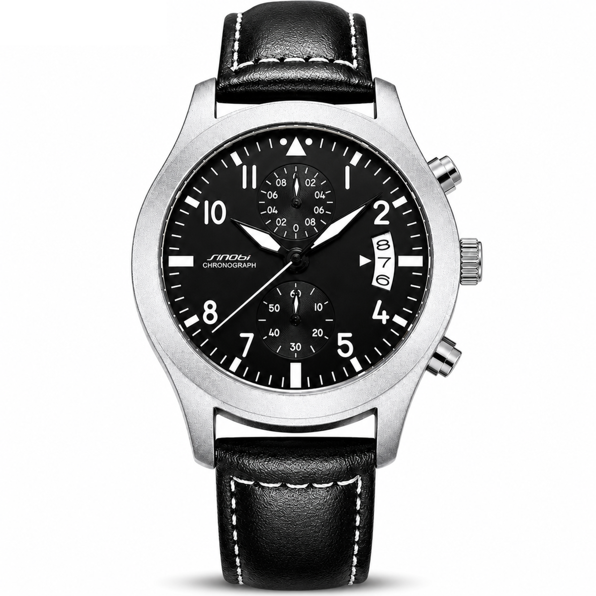 SINOBI S9906G Black quartz chronograph clean studio hero