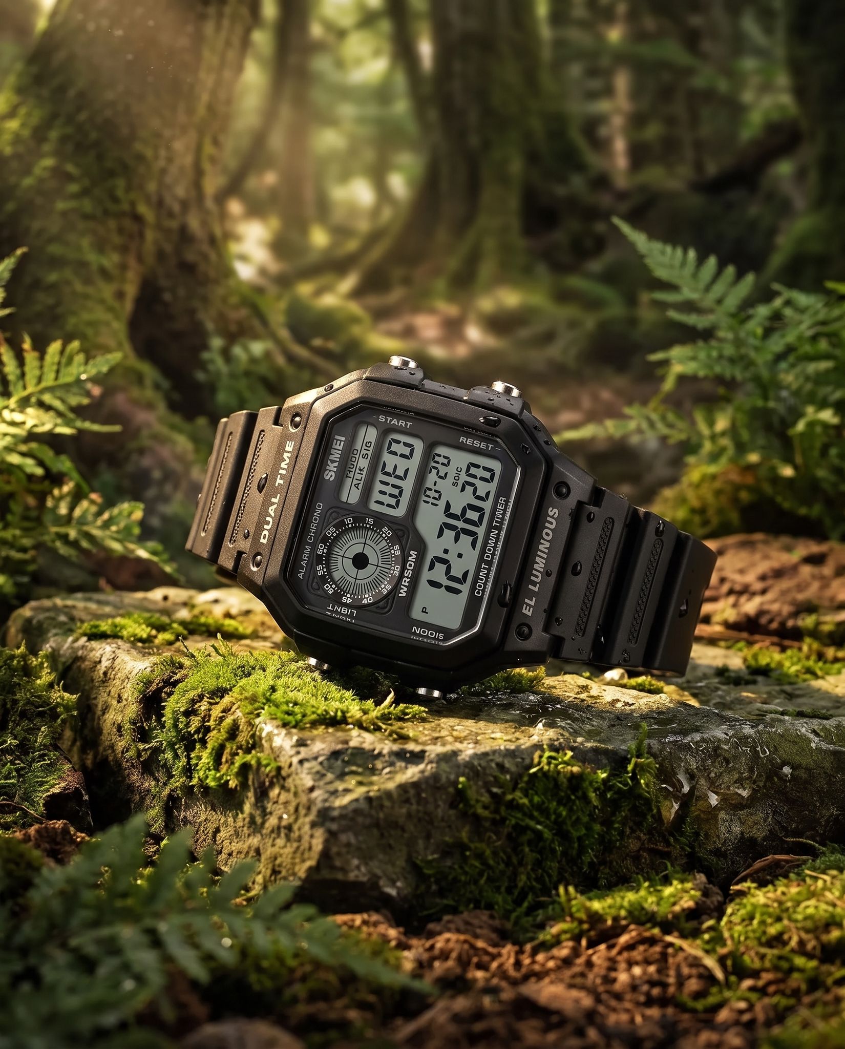 AWC Retro Digital Sport on mossy stone
