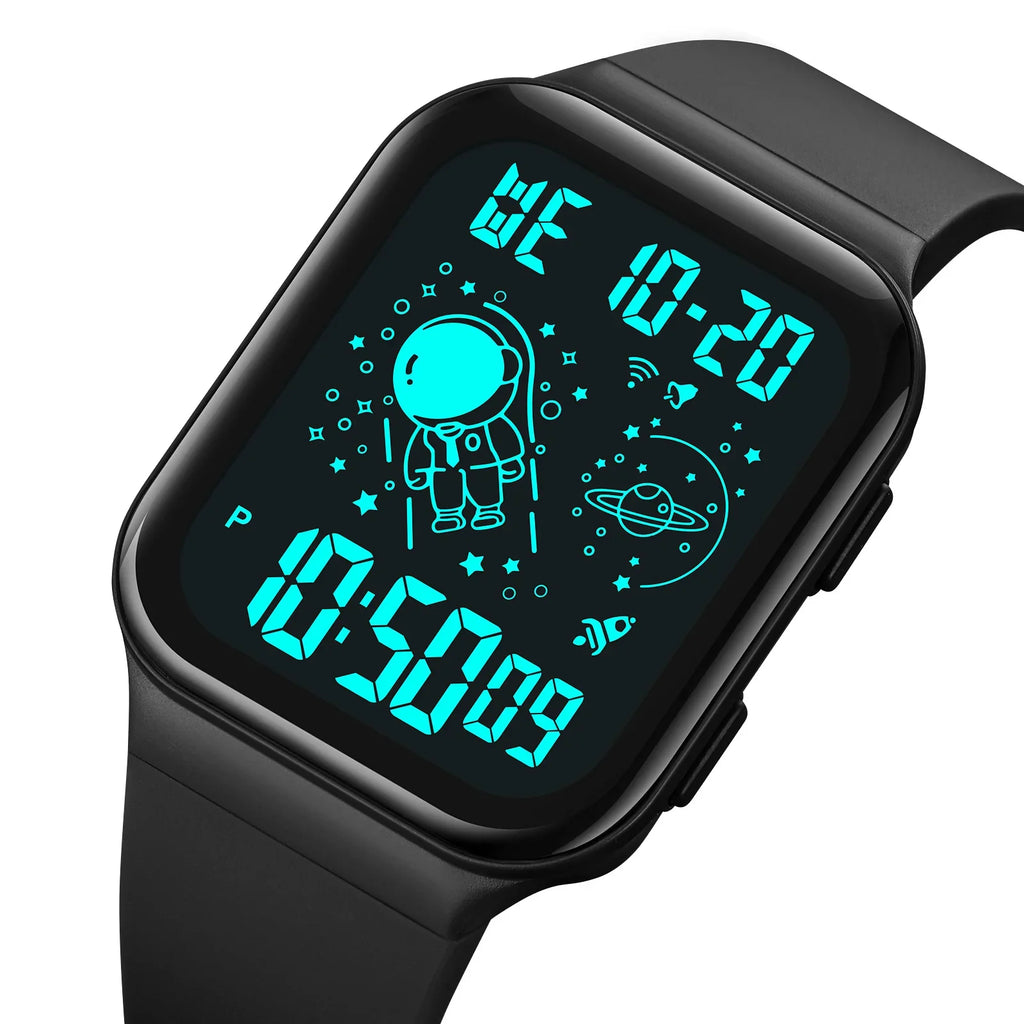 SKMEI digital watch, black case and black display