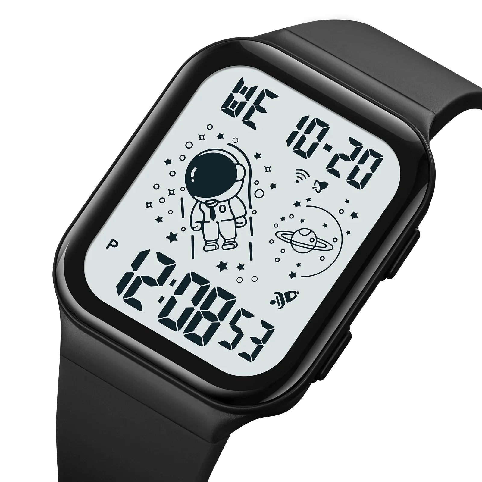 SKMEI 1863 digital watch, black case and white display