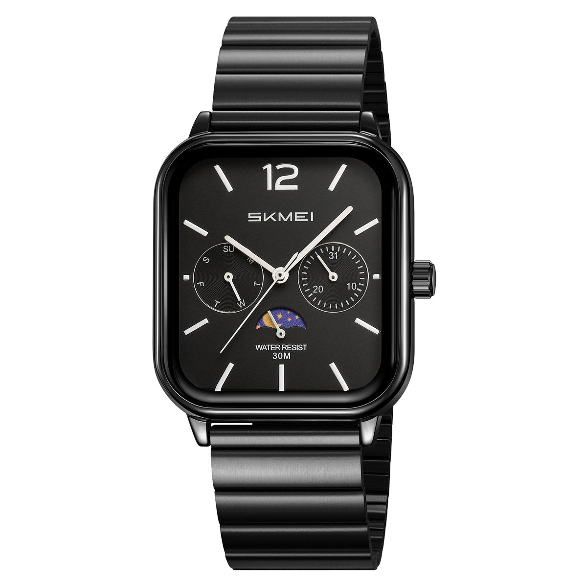 SKMEI 2509 black bracelet watch with black dial