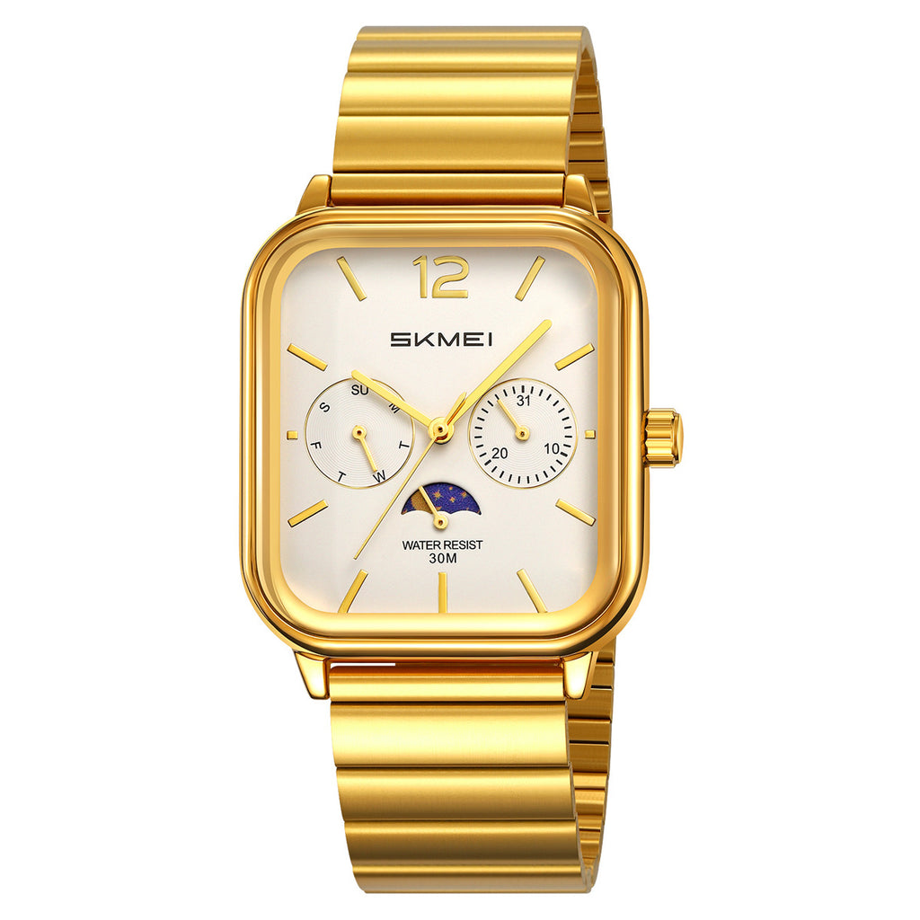 SKMEI 2509 gold bracelet watch with white dial