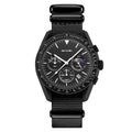 SKMEI 9392 black quartz chronograph watch with black nylon strap